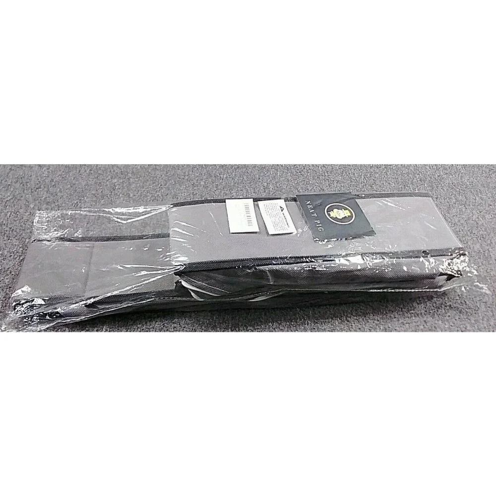 Neat Pig 4PC Foldable Underwear Closet Drawer Organizer Dark Gray Black Tri.